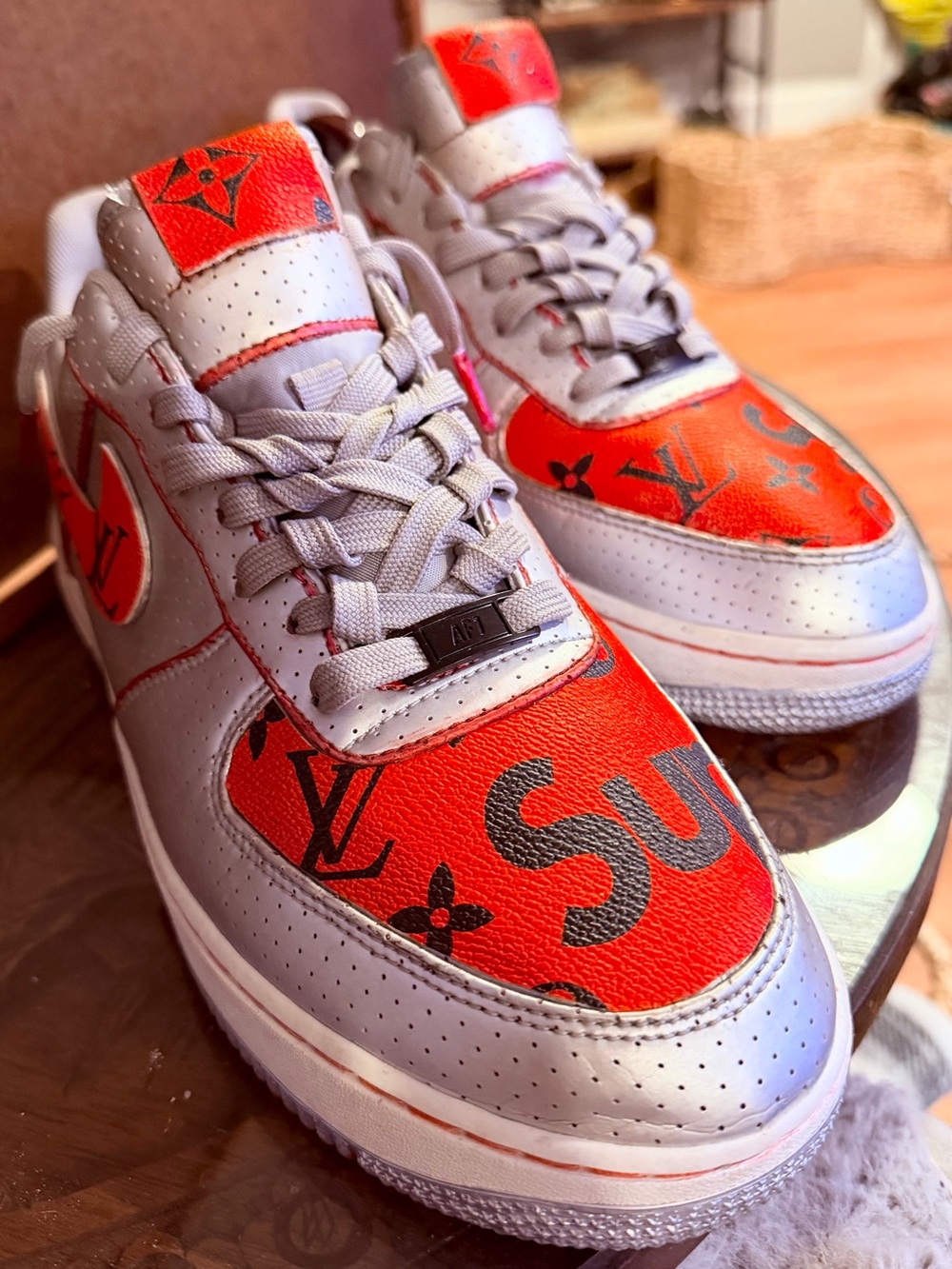 Custom Nike Air Force 1’s Louis Vuitton x Supreme inspired